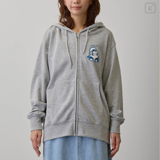 Japan Mofusand Country Check Zip Hoodie (M) - Shark Cat Gray - 7