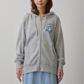 Japan Mofusand Country Check Zip Hoodie (M) - Shark Cat Gray - 7