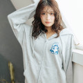 Japan Mofusand Country Check Zip Hoodie (L) - Shark Cat Gray - 4