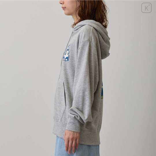 Japan Mofusand Country Check Zip Hoodie (L) - Shark Cat Gray - 8