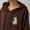 Japan Mofusand Country Check Zip Hoodie (L) - Fox Cat Dark Brown - 8