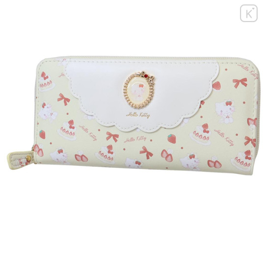Japan Sanrio Round Zipper Long Wallet - Hello Kitty : Sweet Cakes Collection - 1