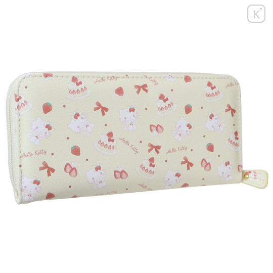 Japan Sanrio Round Zipper Long Wallet - Hello Kitty : Sweet Cakes Collection - 2