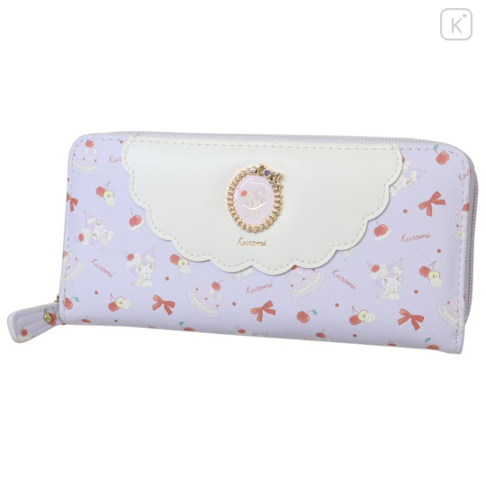Japan Sanrio Round Zipper Long Wallet - Kuromi : Sweet Cakes Collection - 1