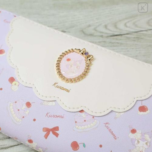 Japan Sanrio Round Zipper Long Wallet - Kuromi : Sweet Cakes Collection - 4