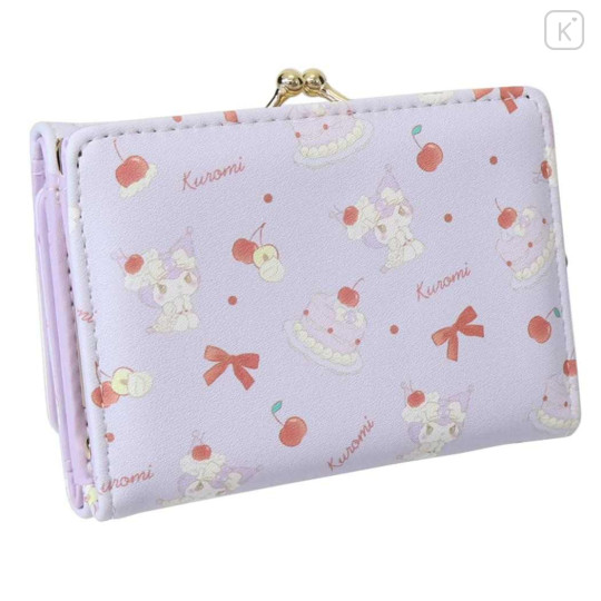 Japan Sanrio Clasp Trifold Wallet - Kuromi : Sweet Cakes Collection - 2