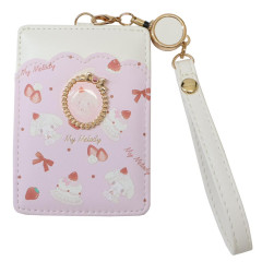 Japan Sanrio Pass Case Card Holder & Reel - My Melody : Sweet Cakes Collection
