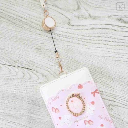 Japan Sanrio Pass Case Card Holder & Reel - My Melody : Sweet Cakes Collection - 4