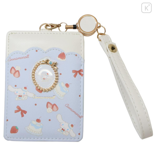 Japan Sanrio Pass Case Card Holder & Reel - Cinnamoroll : Sweet Cakes Collection - 1