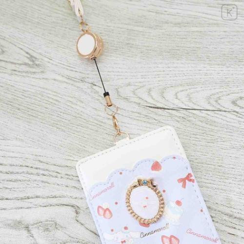 Japan Sanrio Pass Case Card Holder & Reel - Cinnamoroll : Sweet Cakes Collection - 4
