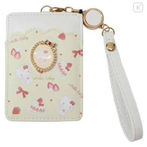 Japan Sanrio Pass Case Card Holder & Reel - Hello Kitty : Sweet Cakes Collection - 1