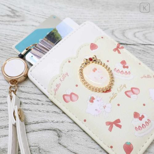 Japan Sanrio Pass Case Card Holder & Reel - Hello Kitty : Sweet Cakes Collection - 3