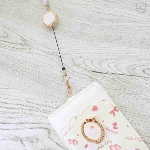 Japan Sanrio Pass Case Card Holder & Reel - Hello Kitty : Sweet Cakes Collection - 4