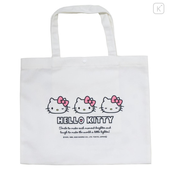 Japan Sanrio Canvas Tote Bag - Hello Kitty : Wink Heart Pink - 2
