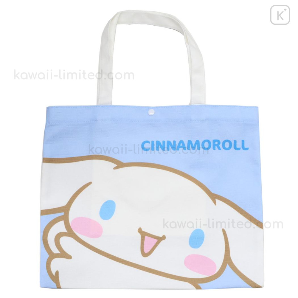 Japan Sanrio Canvas Tote Bag - Cinnamoroll : Light Blue | Kawaii