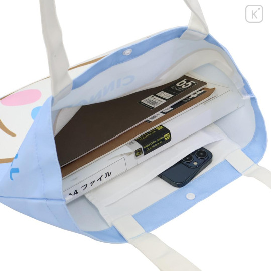 Japan Sanrio Canvas Tote Bag - Cinnamoroll : Light Blue - 3