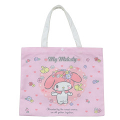 Japan Sanrio Canvas Tote Bag - My Melody : Wink Pink