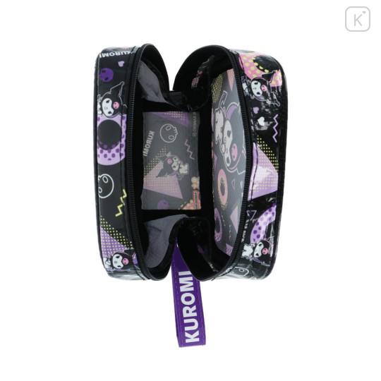 Japan Sanrio Mini Square Pouch - Kuromi : Donut Black - 3