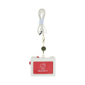 Japan Sanrio Pass Case Card Holder with Retractable Reel Neck Strap - Hello Kitty : Face - 2