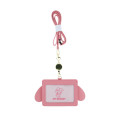 Japan Sanrio Pass Case Card Holder with Retractable Reel Neck Strap - My Melody : Face - 2