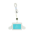 Japan Sanrio Pass Case Card Holder with Retractable Reel Neck Strap - Cinnamoroll : Face - 2