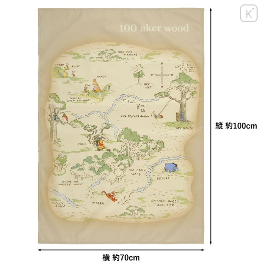 Japan Disney Store Picnic Blanket Leisure Sheet - Winnie the Pooh : World Map - 3