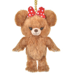 Japan Disney Store UniBearsity Plush Keychain - Mickey's UniBEARsity : Mocha