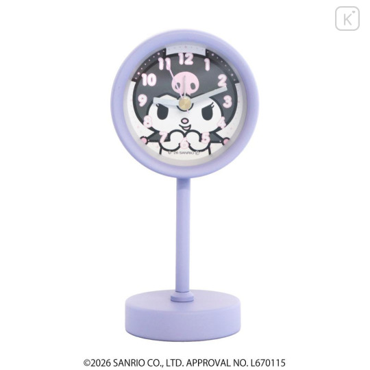Japan Sanrio Decorative Table Alarm Clock on Stand - Kuromi - 1