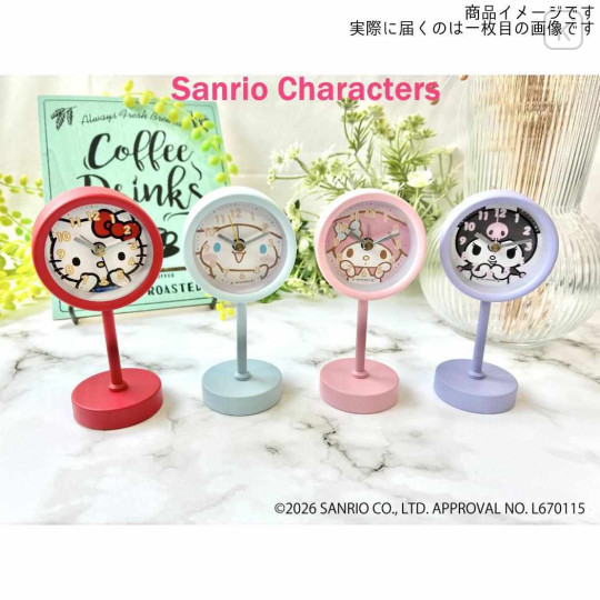 Japan Sanrio Decorative Table Alarm Clock on Stand - My Melody - 3