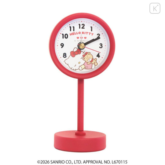 Japan Sanrio Decorative Table Alarm Clock on Stand - Hello Kitty & Tiny Chum - 1