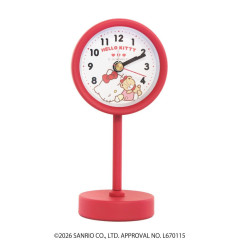 Japan Sanrio Decorative Table Alarm Clock on Stand - Hello Kitty & Tiny Chum
