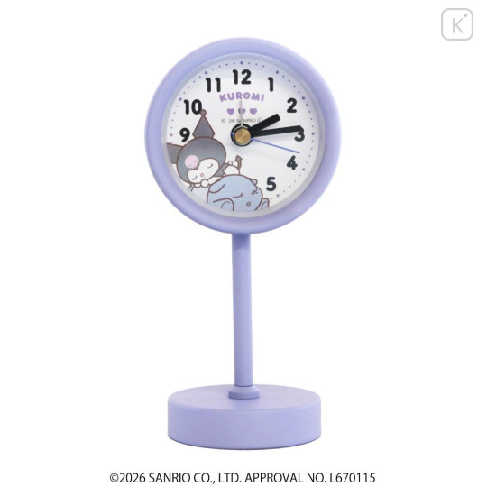 Japan Sanrio Decorative Table Alarm Clock on Stand - Kuromi : Baku - 1