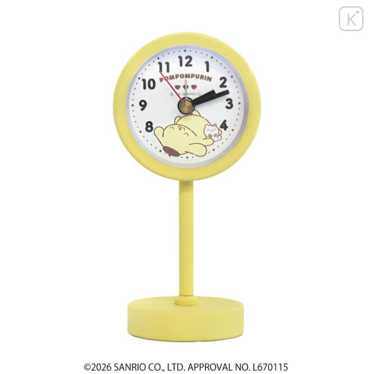 Japan Sanrio Decorative Table Alarm Clock on Stand - Pompompurin : Muffin - 1