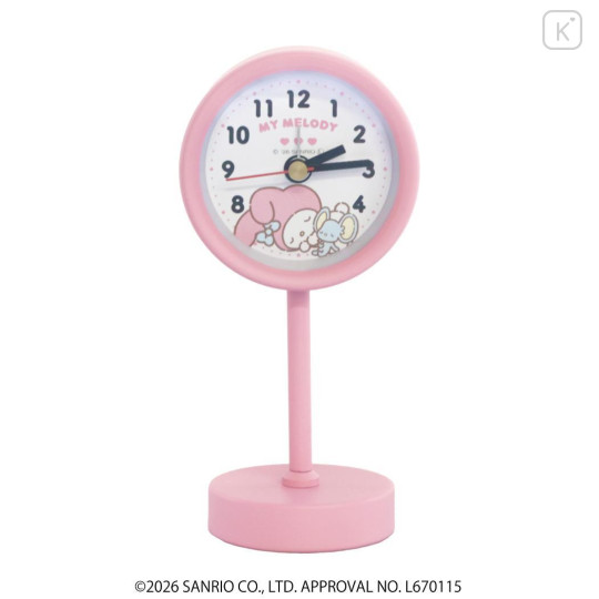 Japan Sanrio Decorative Table Alarm Clock on Stand - My Melody : Friend - 1