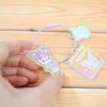 Japan Sanrio Wire Key Ring Charm Keychain - Kuromi : Aurora Decora-chic - 2