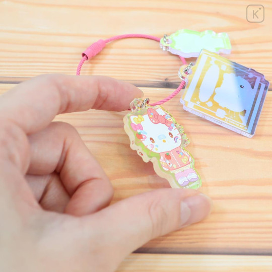 Japan Sanrio Wire Key Ring Charm Keychain - Hello Kitty : Aurora Decora-chic - 2