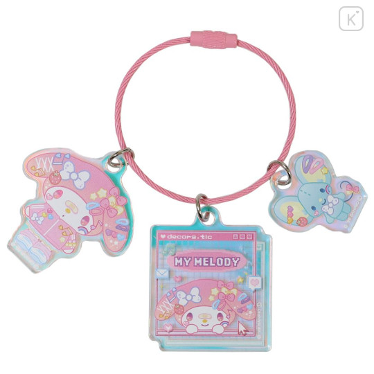 Japan Sanrio Wire Key Ring Charm Keychain - My Melody : Aurora Decora-chic - 1