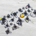Japan Sanrio Puffy Sticker - Usahana : Monochrome Silver Foil Glitter Rhinestone - 2