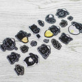 Japan Sanrio Puffy Sticker - Pompompurin : Monochrome Silver Foil Glitter Rhinestone - 2