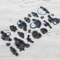 Japan Sanrio Puffy Sticker - Cinnamoroll : Monochrome Silver Foil Glitter Rhinestone - 2