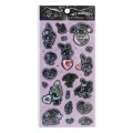 Japan Sanrio Puffy Sticker - My Melody : Monochrome Silver Foil Glitter Rhinestone - 1