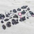 Japan Sanrio Puffy Sticker - My Melody : Monochrome Silver Foil Glitter Rhinestone - 2