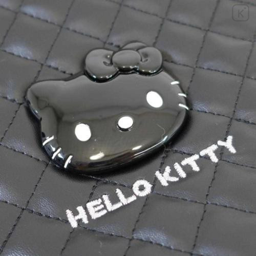 Japan Sanrio Quilted Mini Tote Bag - Hello Kitty : Monochrome - 4
