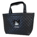 Japan Sanrio Quilted Mini Tote Bag - Kuromi : Monochrome - 1
