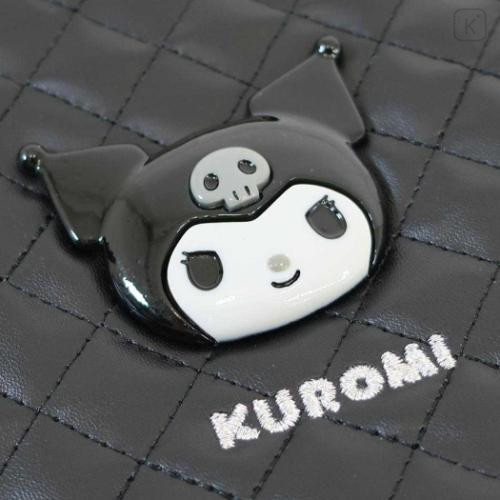 Japan Sanrio Quilted Mini Tote Bag - Kuromi : Monochrome - 4