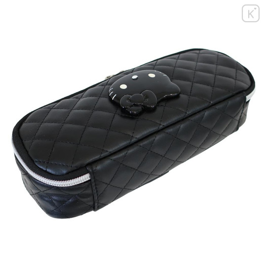 Japan Sanrio Full Open Pouch - Hello Kitty : Monochrome - 2
