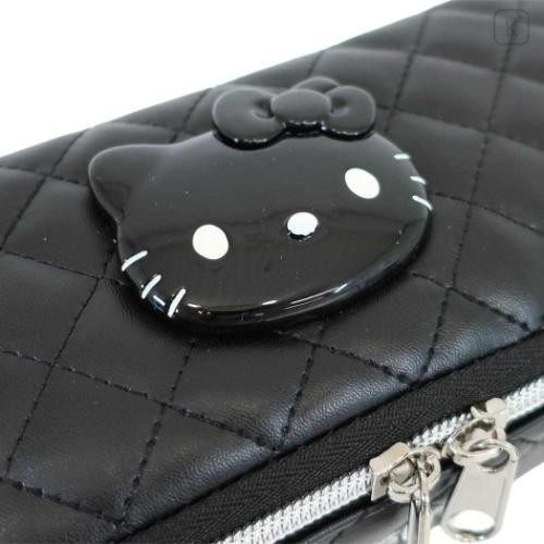 Japan Sanrio Full Open Pouch - Hello Kitty : Monochrome - 4