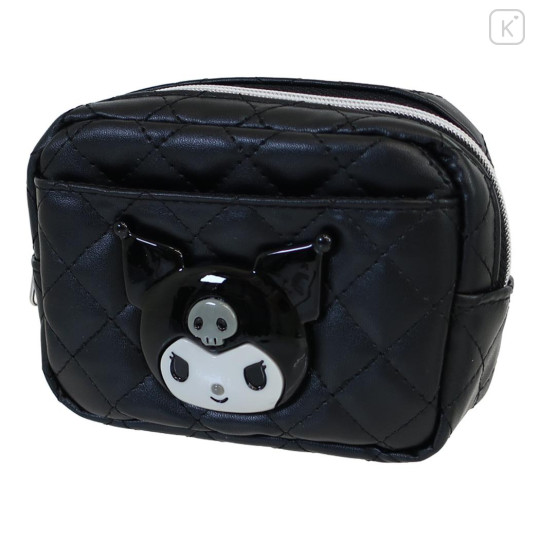 Japan Sanrio Cosmetic Pouch - Kuromi : Monochrome - 1