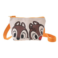 Japan Disney Store Pochette Crossbody Shoulder Bag - Chip & Dale : Canvas Hands-Free Goods