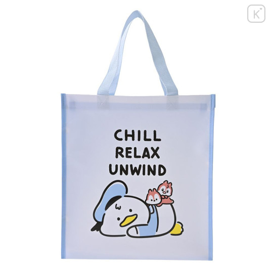 Japan Disney Store Laminated Woven PP Eco Shopping Bag - Chip & Dale & Donald : Birthday 2026 Chill Relax Unwind - 1